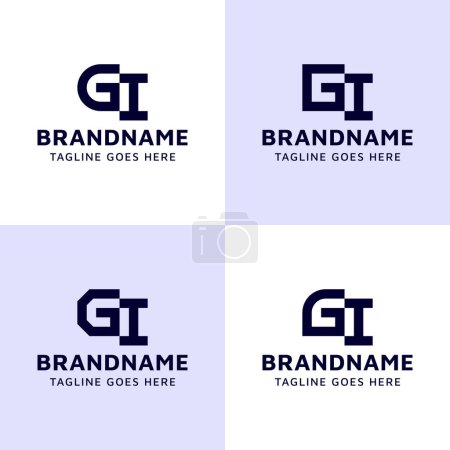 Cartas GI Monogram Logo Set, adecuado para cualquier negocio con iniciales IG o GI.