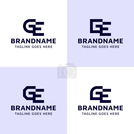 Letters GE Monogram Logo Set, suitable for any business with EG or GE initials.