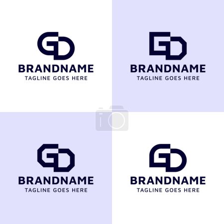 Letters GD Monogram Logo Set, suitable for any business with DG or GD initials.