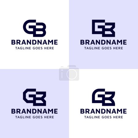 Buchstaben GB Monogram Logo Set, geeignet für jedes Geschäft mit BG- oder GB-Initialen.