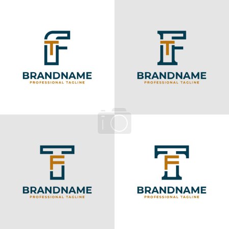 Téléchargez les illustrations : Élégantes lettres FT et TF logo monogramme, adapté pour les affaires avec des initiales FT ou TF - en licence libre de droit