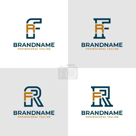 Elegant Letters FR and RF Monogram Logo, suitable for business with FR or RF initials