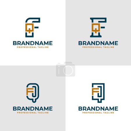 Elegante Buchstaben FQ und QF Monogramm Logo, geeignet für Unternehmen mit FQ oder QF Initialen