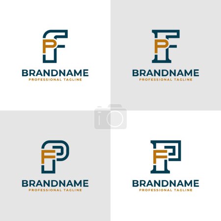 Elegante Buchstaben FP und PF Monogramm Logo, geeignet für Geschäfte mit FP oder PF Initialen