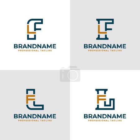 Elegant Letters FL and LF Monogram Logo, suitable for business with FL or LF initials