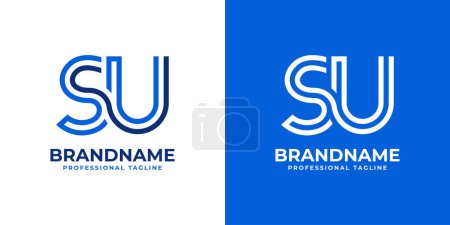Letters SU Line Monogram Logo, suitable for business with SU or US initials