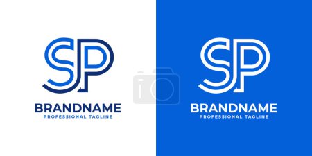 Logotipo del monograma de la línea de letras SP, conveniente para el negocio con las iniciales de SP o PS