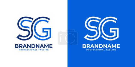 Letters SG Line Monogram Logo, suitable for business with SG or GS initials
