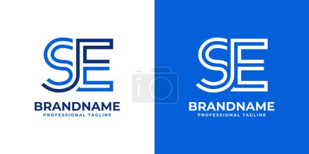 Téléchargez les illustrations : Lettres SE Line Logo monogramme, adapté aux entreprises avec initiales SE ou ES - en licence libre de droit