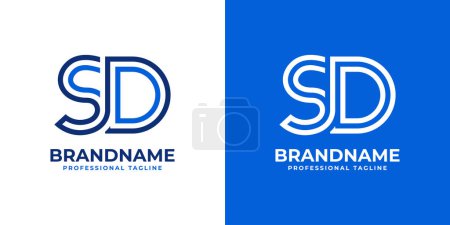 Letters SD Line Monogram Logo, suitable for business with SD or DS initials