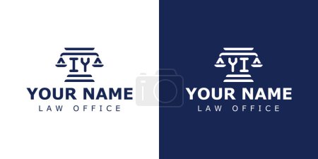 Lettres IY et YI Logo légal, pour avocat, juridique ou judiciaire avec initiales IY ou YI