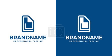 Letra L Logotipo del documento, adecuado para negocios relacionados con el documento o papel con L inicial