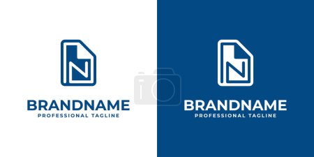 Letter N Document Logo, suitable for business related to document or paper with N initial
