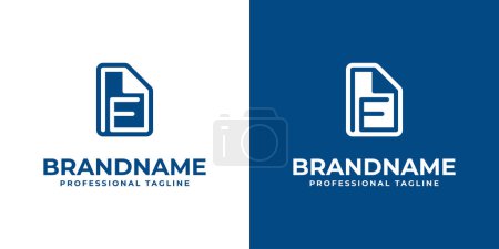 Letter E Document Logo, suitable for business related to document or paper with E initial