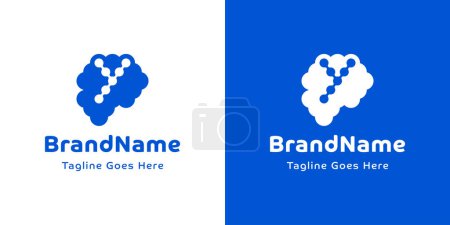 Buchstabe Y Brain Logo, für Unternehmen mit Bezug zum Gehirn mit Y-Anfangsbuchstabe