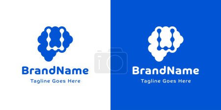 Letter U Brain Logo, for business related to the brain with U initial