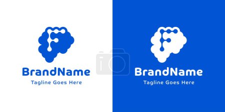 Buchstabe F Brain Logo, für Unternehmen im Zusammenhang mit dem Gehirn mit F-Initiale