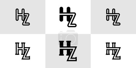 Letters HZ Monogram Logo Set, suitable for business with HZ or ZH initials