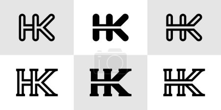 Lettres HK Monogram Logo Set, adapté pour les entreprises avec initiales HK ou KH