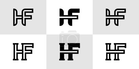 Buchstaben HF Monogramm Logo Set, geeignet für Geschäfte mit HF oder FH Initialen