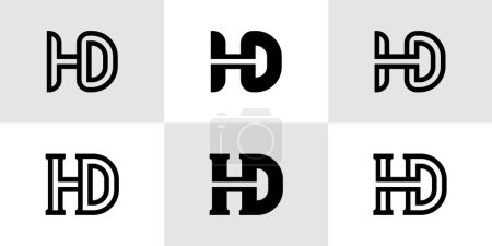Buchstaben HD Monogram Logo Set, geeignet für Geschäfte mit HD oder DH Initialen