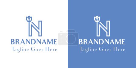 Buchstabe N Tulpe Logo, für Unternehmen im Zusammenhang mit Blume mit N Initialen
