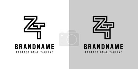Letters ZT Monogram Logo, suitable for any business with ZT or TZ initials