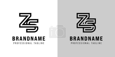 Letras ZS Monogram Logo, adecuado para cualquier negocio con iniciales ZS o SZ
