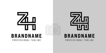 Letters ZH Monogram Logo, suitable for any business with ZH or HZ initials