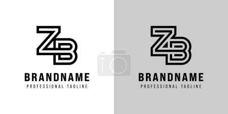 Letters ZB Monogram Logo, suitable for any business with ZB or BZ initials