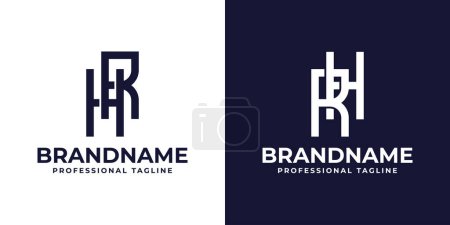 Letras HR y RH Monogram Logo, adecuado para cualquier negocio con iniciales RH o HR