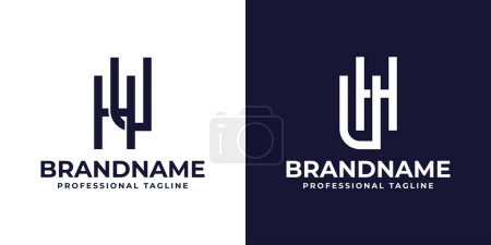 Logotipo del monograma de las letras HU y UH, conveniente para cualquier negocio con las iniciales de UH o HU