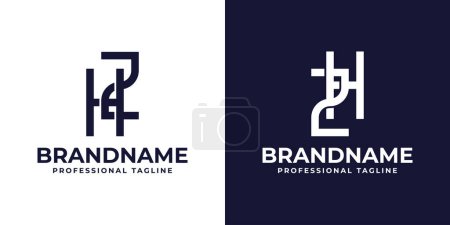 Letters HZ and ZH Monogram Logo, suitable for any business with ZH or HZ initials