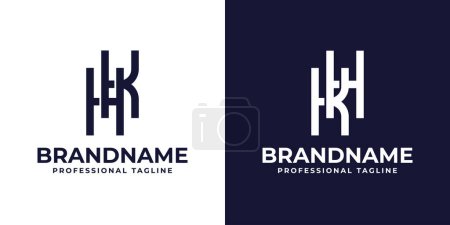 Letters HK and KH Monogram Logo, suitable for any business with KH or HK initials