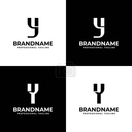 Logotipo del monograma de las letras YI y IY, conveniente para cualquier negocio con las iniciales de IY o YI
