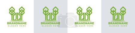 Letras DQ y QD Greenhouse Logo, para empresas relacionadas con plantas con iniciales QD o DQ