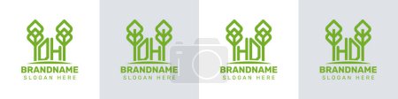 Buchstaben DH und HD-Gewächshaus-Logo, für Unternehmen im Zusammenhang mit Pflanzen mit HD oder DH-Initialen