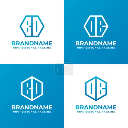 Logotipo de letras BD y DB Hexagon, adecuado para negocios con iniciales DB o BD