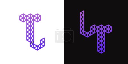 Letras LT y TL Polygon Logo, adecuadas para negocios relacionados con polígonos con iniciales TL o LT