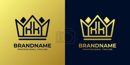 Lettre KK Home Logo King, adapté pour les entreprises avec des initiales KK