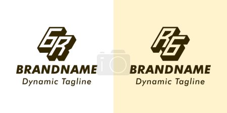 Lettres GR et RG 3D Monogram Logo, adapté pour les entreprises avec initiales RG ou GR