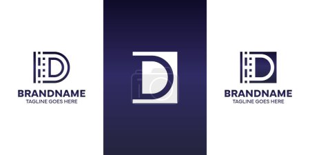 Letter D Technology Logo, suitable for business with D initial