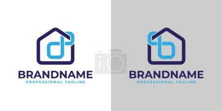 Buchstaben D oder B Infinity Home Logo, Geeignet für Unternehmen im Zusammenhang mit Home mit D oder B Initiale