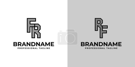 Letters FR and RF Dot Monogram Logo, Suitable for business with FR or RF initials