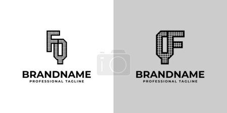 Buchstaben FQ und QF Dot Monogram Logo, Geeignet für Geschäfte mit FQ oder QF Initialen