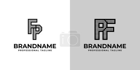 Letters FP and PF Dot Monogram Logo, Suitable for business with FP or PF initials
