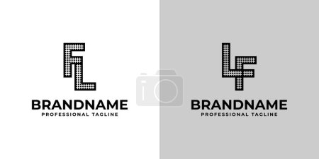Letters FL and LF Dot Monogram Logo, Suitable for business with FL or LF initials