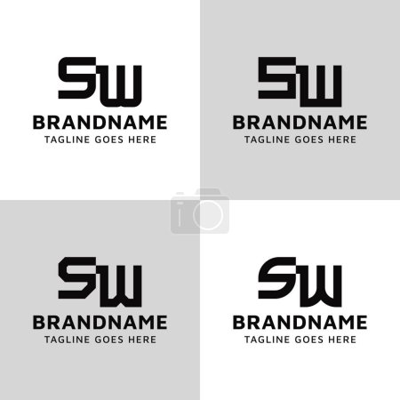 Buchstaben SW Monogram Logo Set, geeignet für jedes Unternehmen mit WS oder SW Initialen