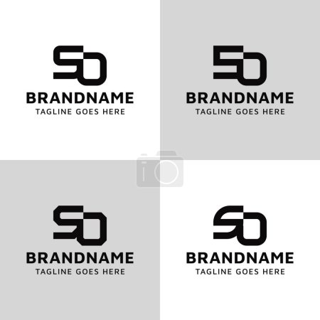 Letters SO Monogram Logo Set, suitable for any business with OS or SO initials