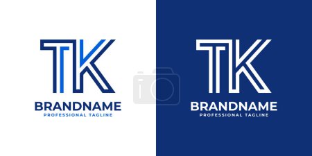 Letters TK Line Monogram Logo, suitable for business with TK or KT initials
